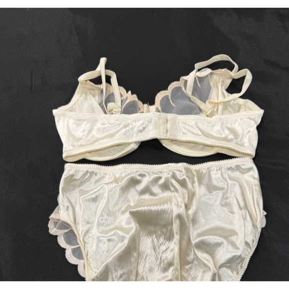 Vtg 90s Victoria's Secret Second Skin Panties Briefs M Bra Set 36C Chiffon NWT - Picture 4 of 7